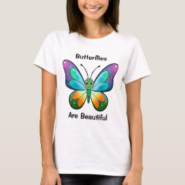 Comical Glitter Butterfly T Shirt