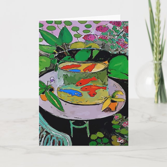 Comical Goldfish abstrakt Helgkort (Framsida)
