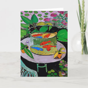 Comical Goldfish abstrakt Helgkort