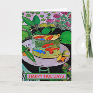 Comical Goldfish abstrakt Helgkort