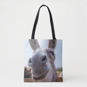 Comical Grått Smiling Donkey Tygkasse