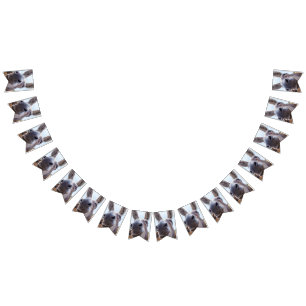 Comical Grått Smiling Donkey Vimplar