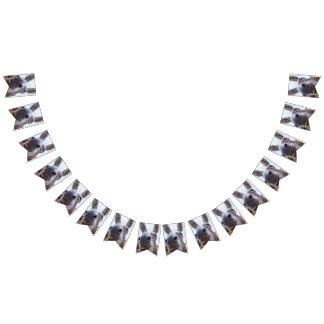 Comical Grått Smiling Donkey Vimplar