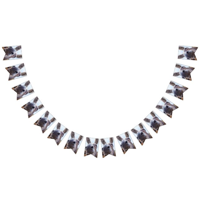 Comical Grått Smiling Donkey Vimplar (Alla)