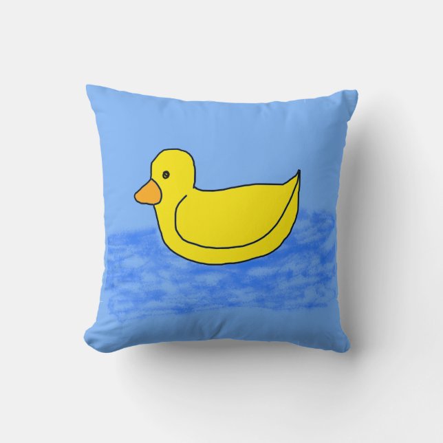 Comical Gult Ducky Dekorativ kudde (Framsida)