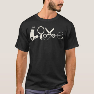 Comical KÄRLEK Hairstylist Manar och Women Barber T Shirt