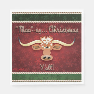 Comical Longhorn Steer Pappersservett