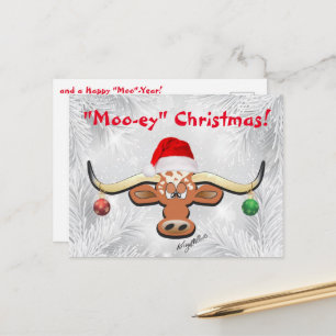 Comical Longhorn Steer-vykort Vykort