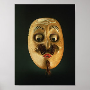 Comical Mask, Noh Theater Poster