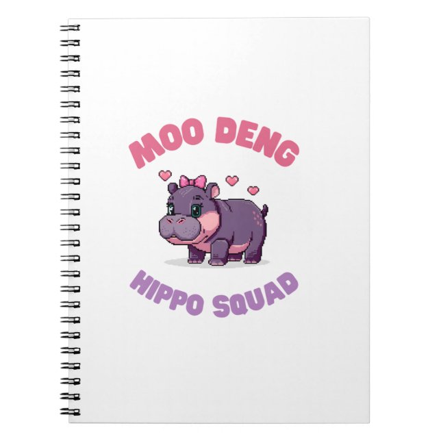 Comical MOO DENG HIPPO SQUAD Hippo Revolution Zook Anteckningsbok (Framsidan)