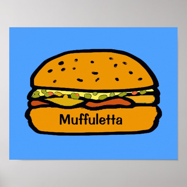 Comical Muffuletta Sandwich Poster (Framsidan)
