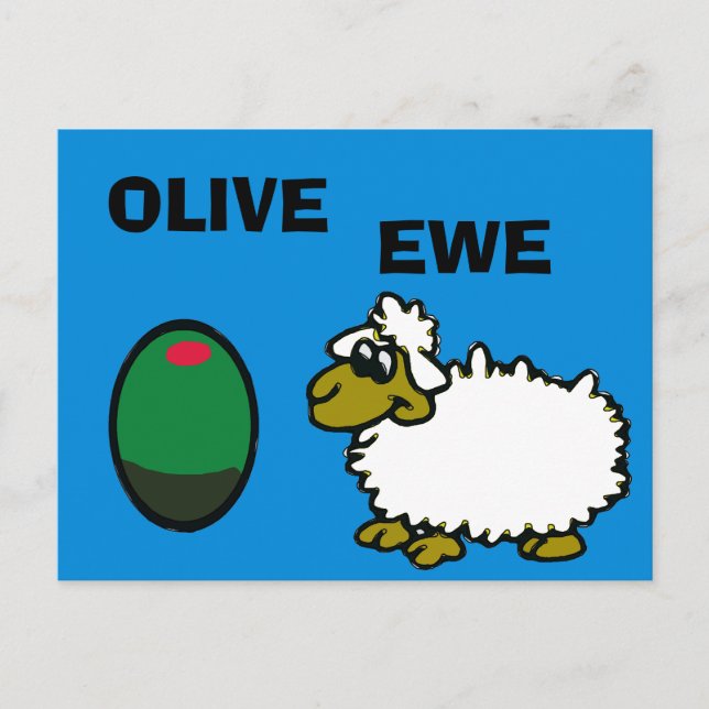 Comical Olive EweCard Vykort (Framsida)