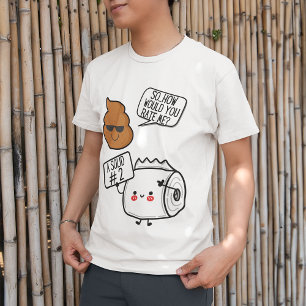 Comical Poop & Toilet Papper Rating Poo a Solid #2 T Shirt