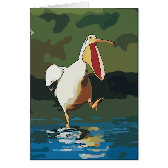 Comical Running Pelican Hälsningskort (Framsidan)