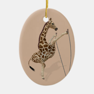 Comical Sporty Giraffe Julgransprydnad Keramik