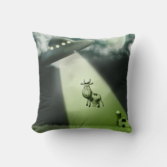 Comical UFO Cow Abduction American MoJo Pillows Kudde (Framsida)