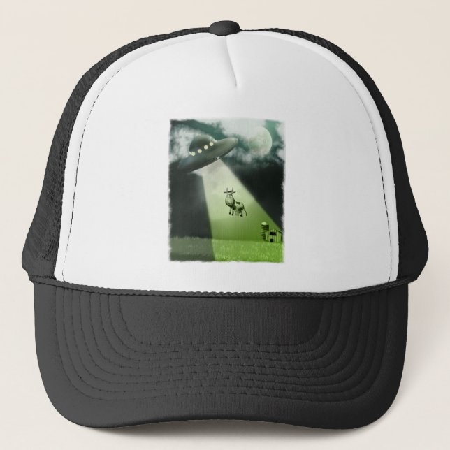 Comical UFO Cow Abduction Hat Keps (Framsida)
