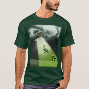 Comical UFO Cow Abduction T-Shirt