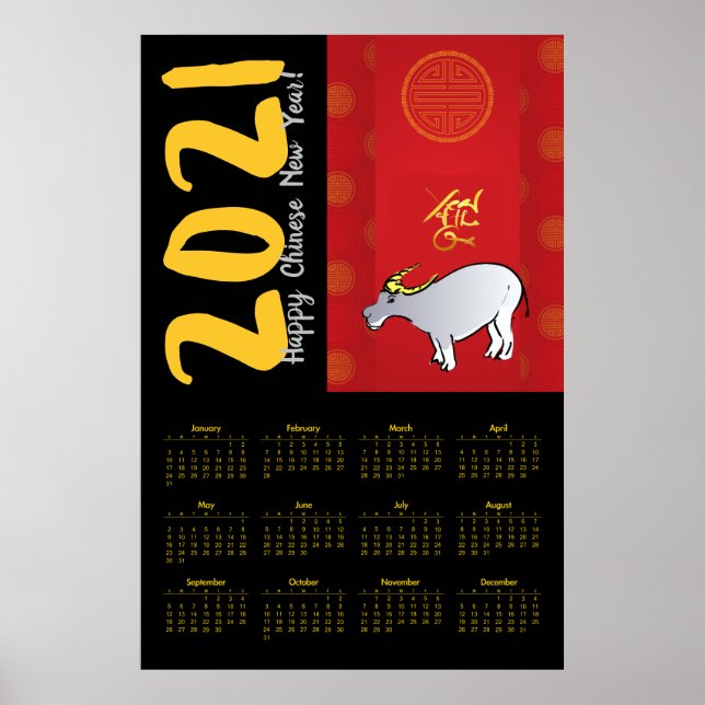 Comics Chinese Ox Year 2021 Calendar 24x36 P Poster (Framsidan)