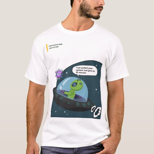 Comics Greenie Protector Man T-Shirt (Framsida)