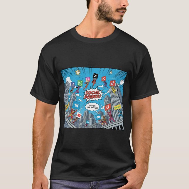 Comics Social Media T Shirt (Framsida)