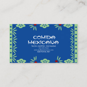 Comida Mexicana Food Lastbil Papel Picado Visitkort