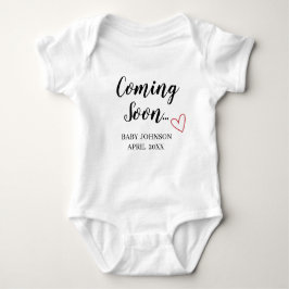 Coming Soon New Baby Announcement Baby Bodysuit T Shirt