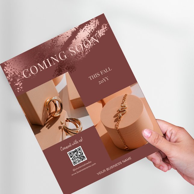 Coming Soon Photos Business Promo QR Code Reklamblad (Coming Soon Photos Business Promo QR Code Flyer)