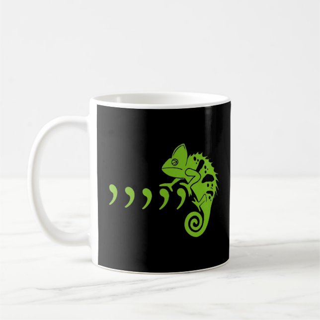 Comma Chameleon Funny 80's Music Lyrics Animals Kaffemugg (Vänster)