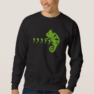 Comma Chameleon Funny 80's Music Lyrics Animals Lång Ärmad Tröja