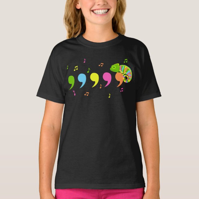 Comma Chameleon Lizard Reptiles T Shirt (Framsida)