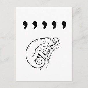 Comma Chameleon Vykort