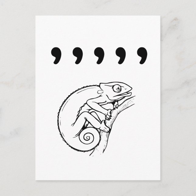 Comma Chameleon Vykort (Framsida)