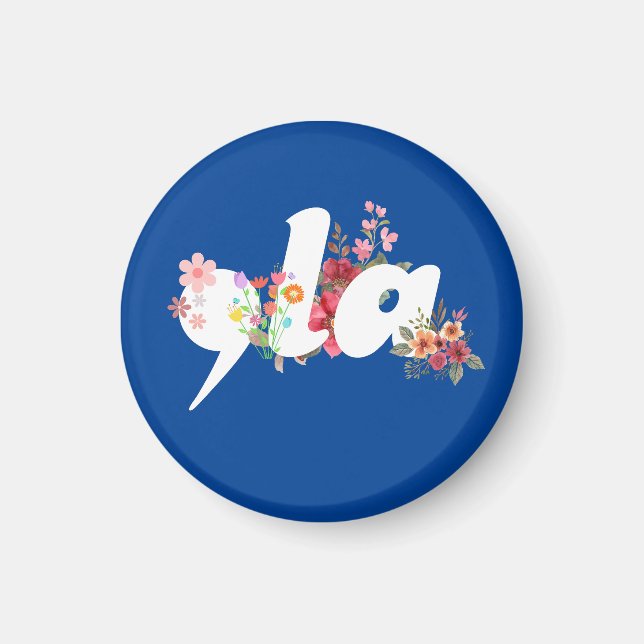 Comma la Blommigt Kamala Harris President Flowers Magnet (Framsidan)