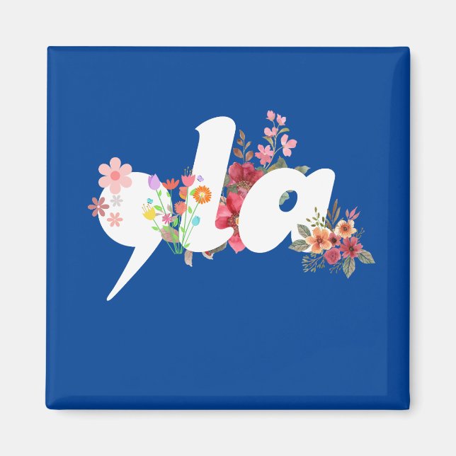 Comma la Blommigt Kamala Harris President Flowers Magnet (Framsidan)