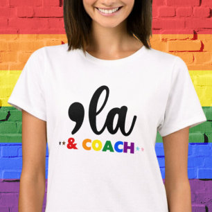 Comma la & Coach-Kamala Harris Progressive Pride T Shirt