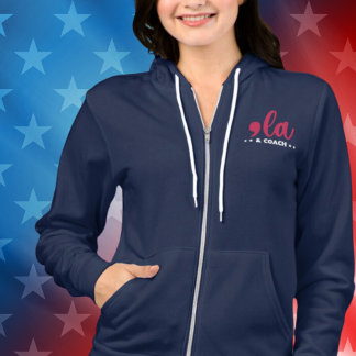 Comma la & Coach-Kamala Harris Tim Walz Fullt-Zip T Shirt