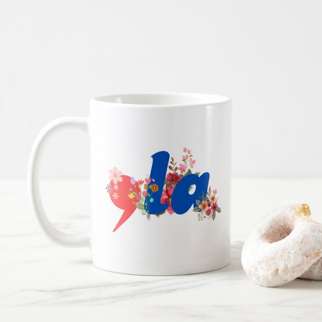 Comma la Flowers Kaffemugg (Med munk)