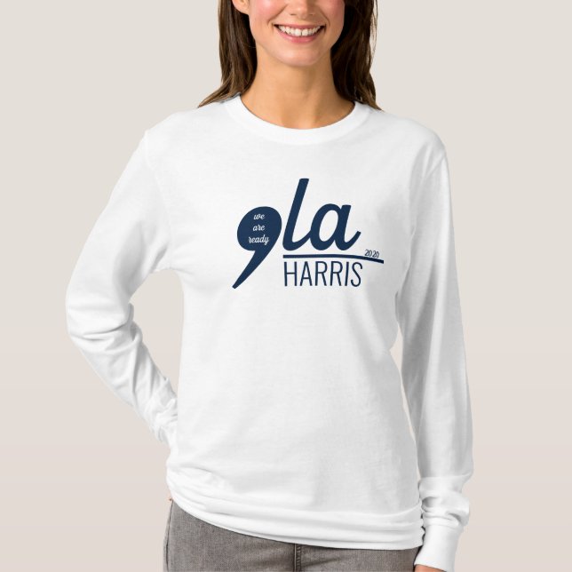 Comma-LA för Kamala Harris T-Shirt (Framsida)