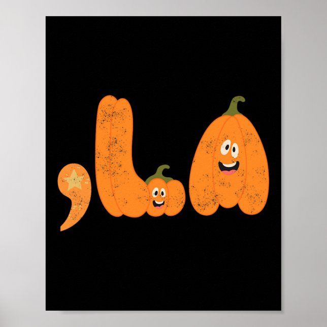 Comma La Funny Kamala Pumpkins Halloween Poster (Framsidan)