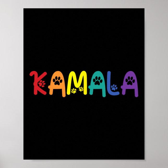 Comma La Harris Funny Cat Lettering Lgbt Rainbow F Poster (Framsidan)