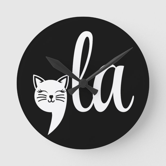 Comma La Kamala Harris - cat mamma för Kamala Rund Klocka (Framsida)