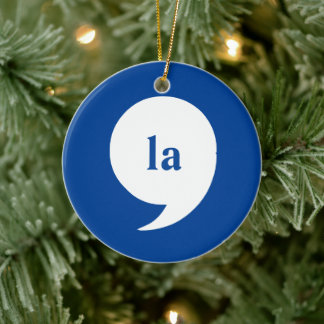 comma-la/Kamala Harris för president 2024 Julgransprydnad Keramik