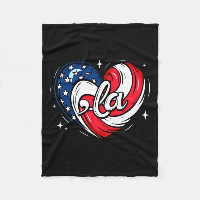 Comma La Kamala Harris Rött vitt blått American Fl Fleecefilt (Framsidan)