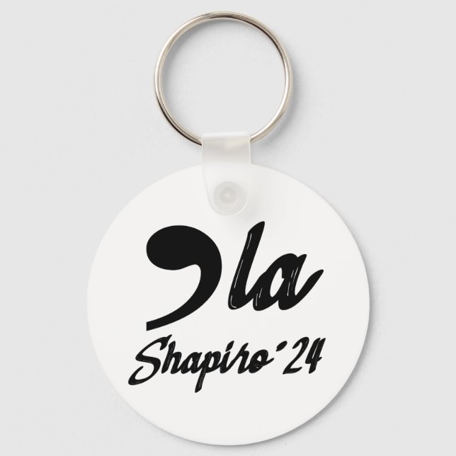 Comma-La Kamala Harris Shapiro 2024 Kursiv Nyckelring (Framsida)