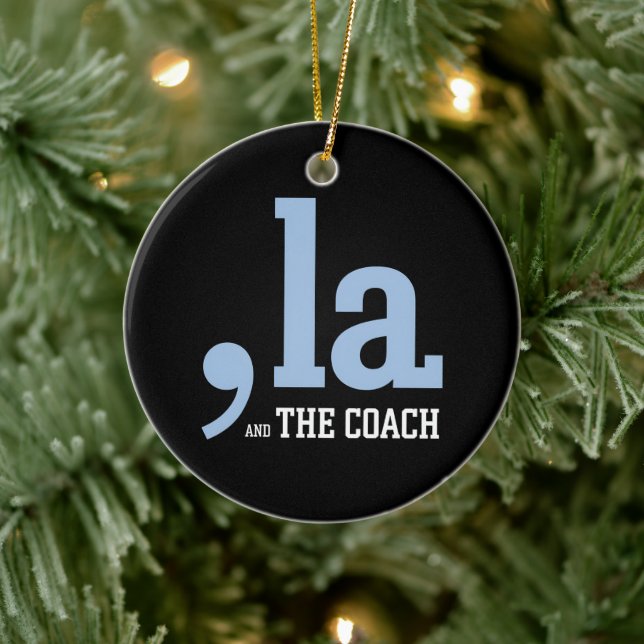 Comma La Kamala Harris Tim Walz Coach 2024 Julgransprydnad Keramik (Träd)