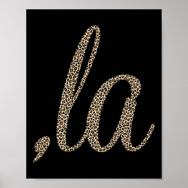 Comma La Leopard Print Funny Poster (Framsidan)