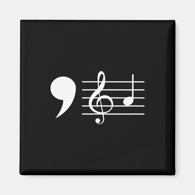 Comma La Musik noter Kamala Harris Music Teacher E Magnet (Framsidan)