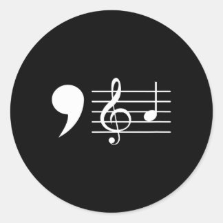 Comma La Musik noter Kamala Harris Music Teacher E Runt Klistermärke