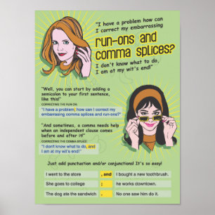 Comma Splices och Springa-Ons Poster
